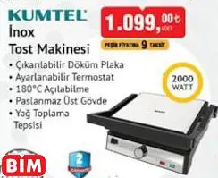 KUMTEL İNOX TOST MAKİNESİ KUMTEL İNOX TOST MAKİNESİ
